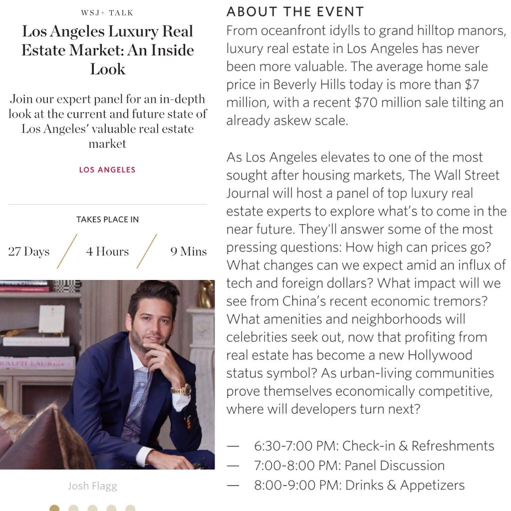 Check Out Photos From the WSJ Event Josh Flagg Spoke at Rodeo Realty