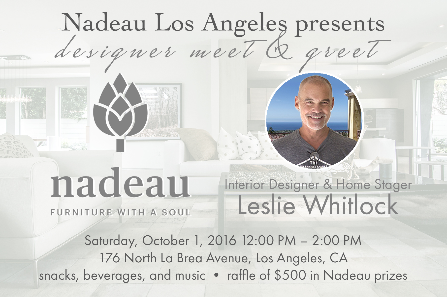 Nadeau Los Angeles To Host Free Meet And Greet With Interior Nadeau Los Angeles To Host Free Meet
